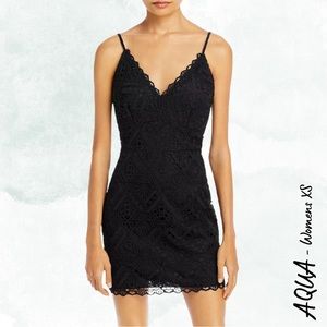 AQUA Sleeveless Lace Mini Dress (NWT)